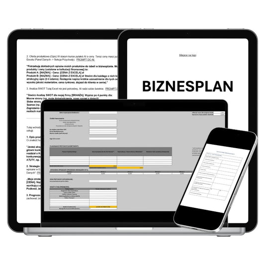 Generator Biznesplanu 2.0 (System Excel + Wzór Wniosku)